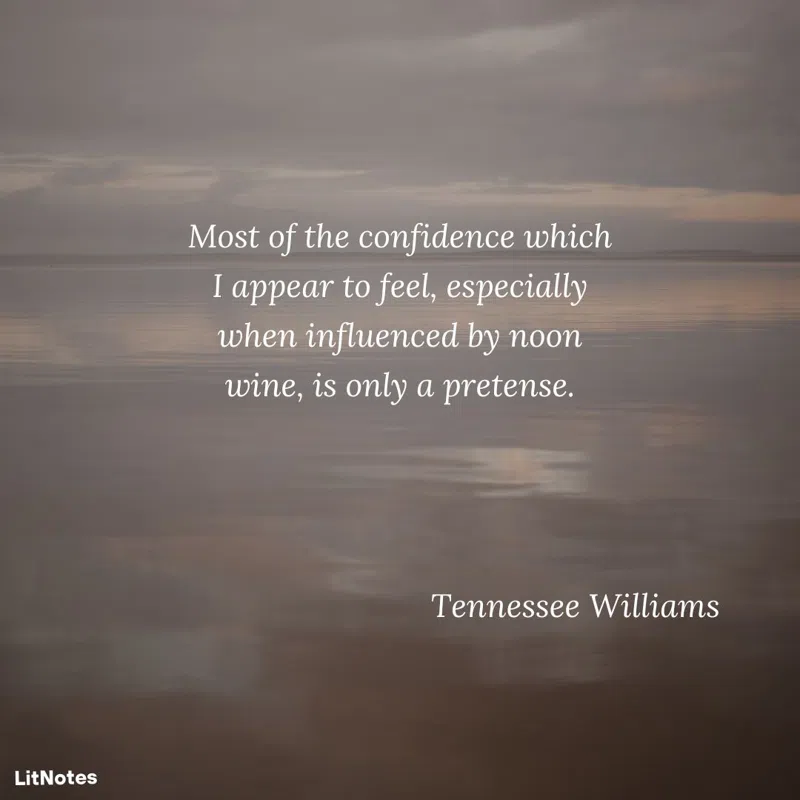 Most of the confidence which I appear to feel, especially when influenced by noon wine, is only a pretense.